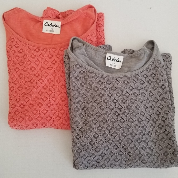 Cabela's Tops - Cabela’s Bundle of Two Lace Detail Front Shirts L